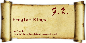 Freyler Kinga névjegykártya